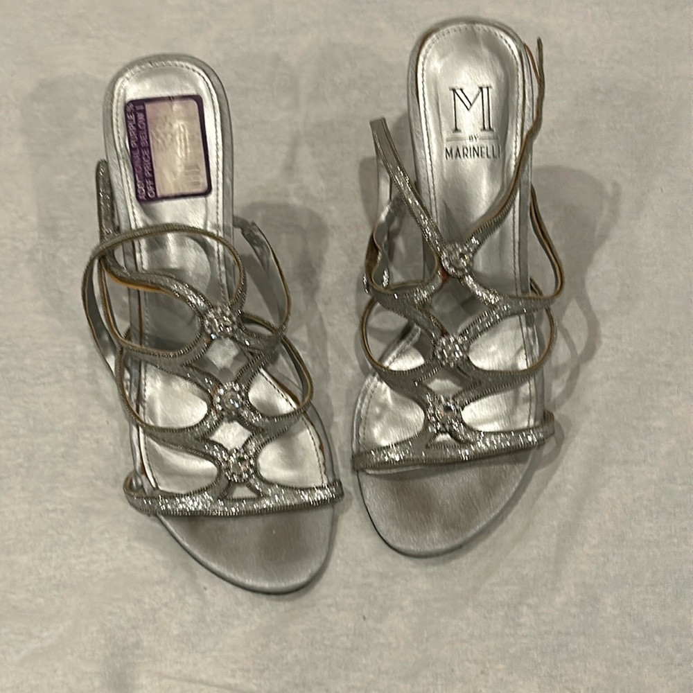 Strappy Silver heels size 7